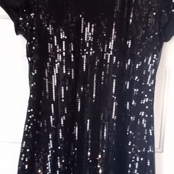 SOLD Anthropologie Dress Tulle Black Sequin Embellished Midi A-Line Stretch - Picture 8 of 12